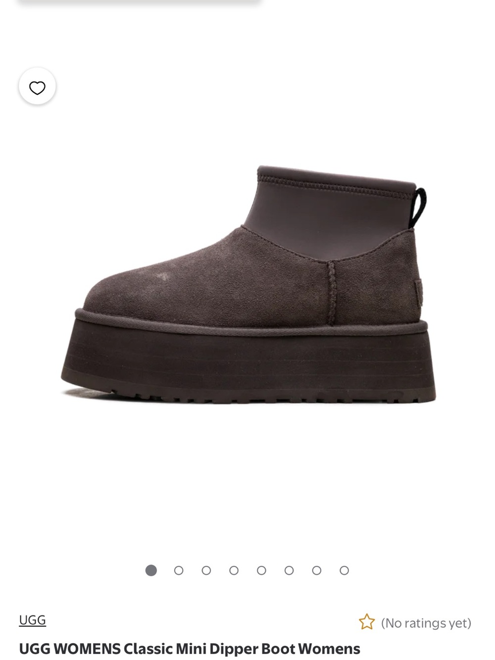 UGG Women’s Classic Mini Dipper Dark Grey Suede Boot - Picture 5 of 5